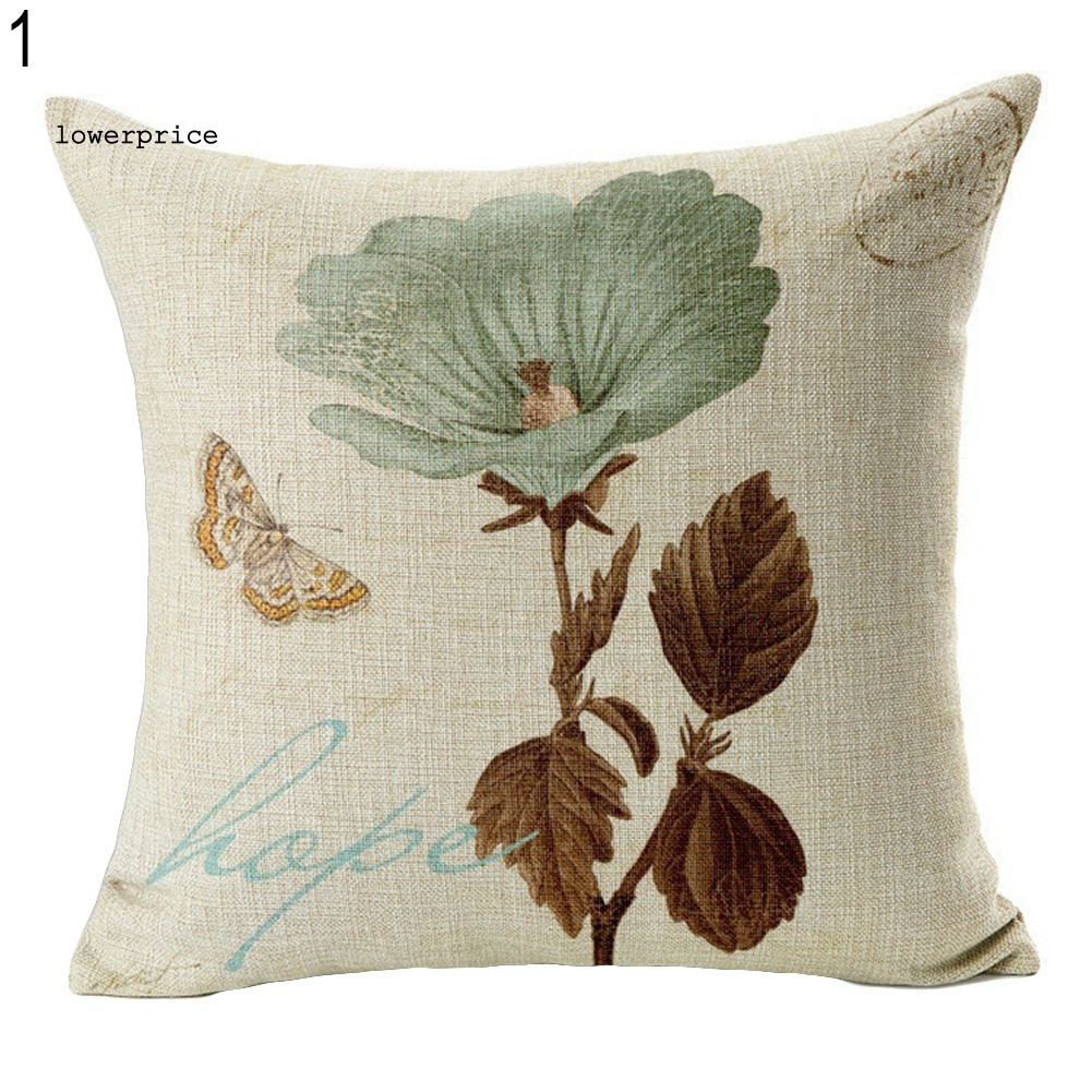 LP_Vintage Flower Style Pillow Case Bed Sofa Square Throw Cushion Cover Home Decor