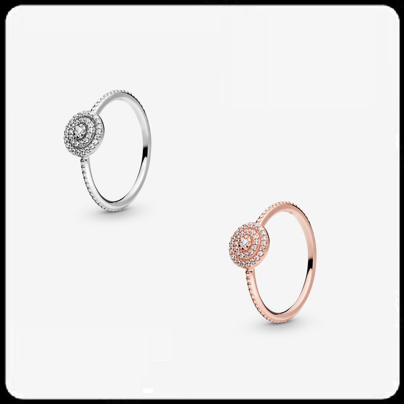 Rose Gold Silver Elegant Sparkle Ring