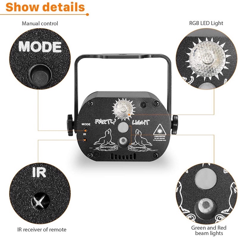 Đèn Laser Phòng Bay, Đèn Bay Phòng Theo Nhạc Có Hình Dùng Cho Phòng Karaoke Sân Khấu