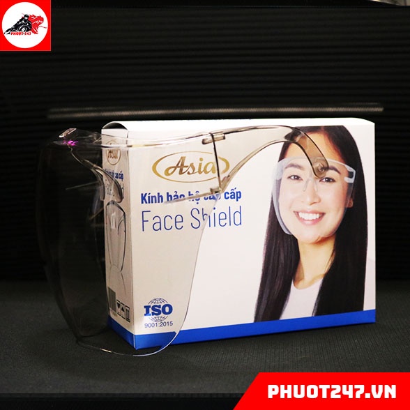 Kính chống giọt bắn Asia | Face shield phòng chống giọt bắn, bụi, mưa khi đi xe máy - Màu Khói