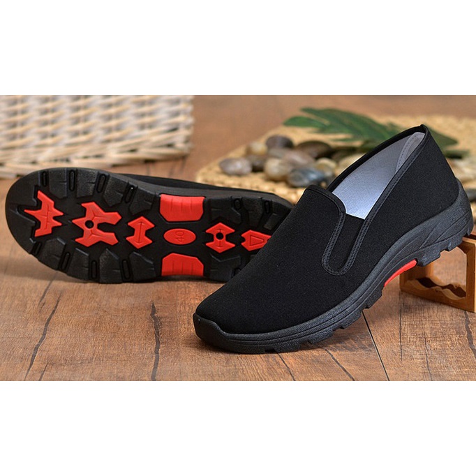 [SIÊU ÊM CHÂN] Giày slip on nam vải trơn SM028 mềm, thoáng mát, đế cao su dẻo đàn hồi tốt, đi nhiều