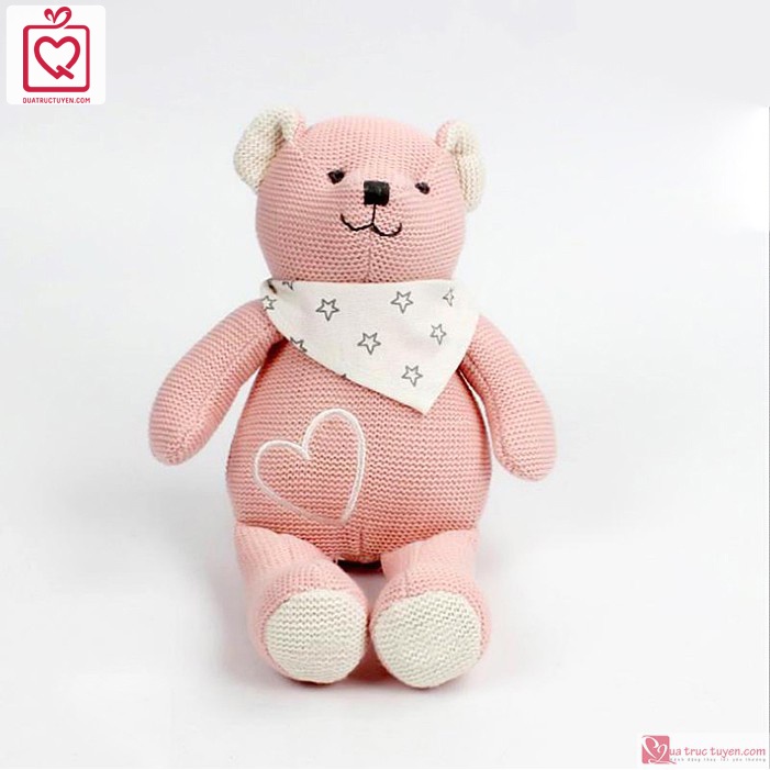 Gấu bông Teddy baby cho bé cao cấp an toàn cho trẻ 27cm (Hồng/Xanh)