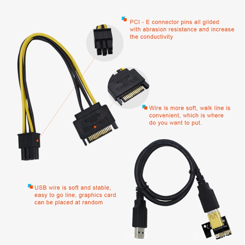 Card Đồ Họa PCI-E 1x Tới 16x 6pin