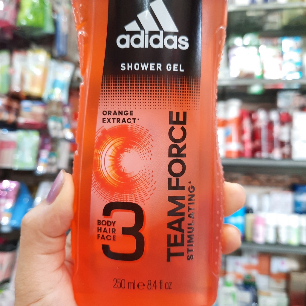 Sữa tắm gội &amp; rửa mặt cho nam Adidas 250ml hương Team Force