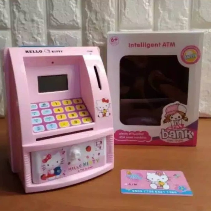 Ống Heo Tiết Kiệm Tiền Hình Cây Atm Hello Kitty