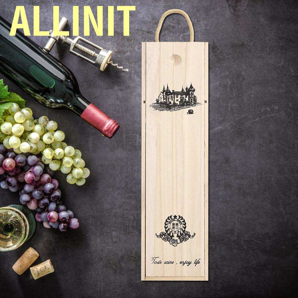 Allinit Retro Red Wine Bottle Box Portable Delicate Wooden Storage Container Gift Cas HG