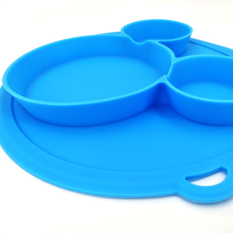 Bộ Đĩa Ăn Bằng Silicone Có Giác Hút Chống Trượt Cho Bé