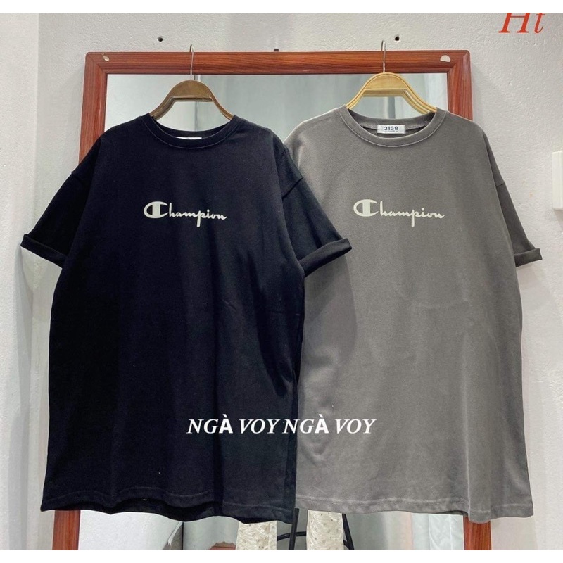 Áo phông cham chữ xám HT11