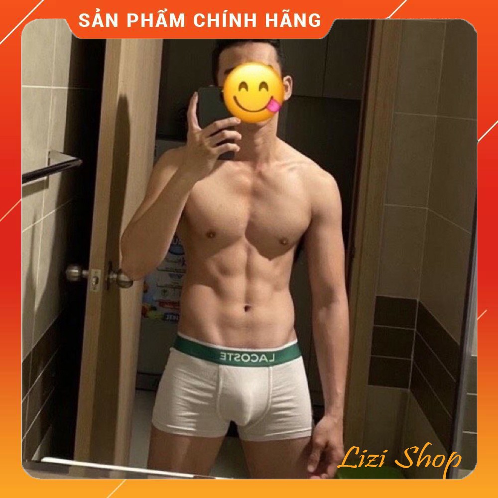 Quần lót nam - DÁNG SỊP ĐÙI BOXER cotton co giãn - 5 màu : Trắng - Đen - Ghi - Xanh biển - Xanh lá cây