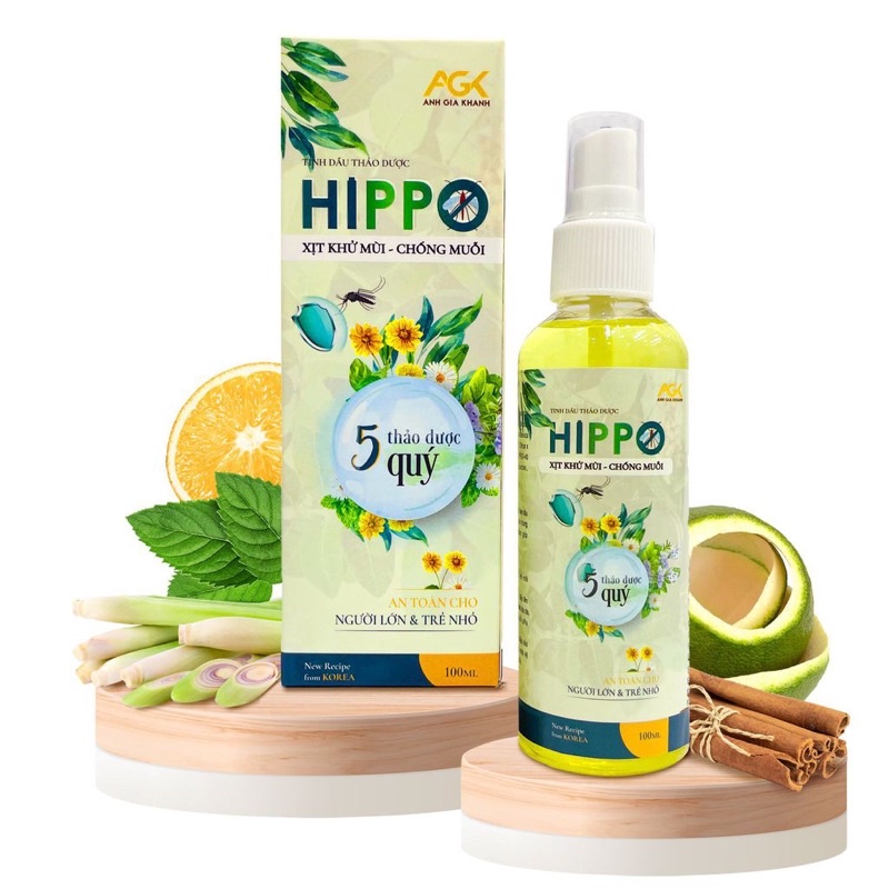 Tinh dầu thảo dược HIPPO xịt khử mùi, chống muỗi và côn trùng