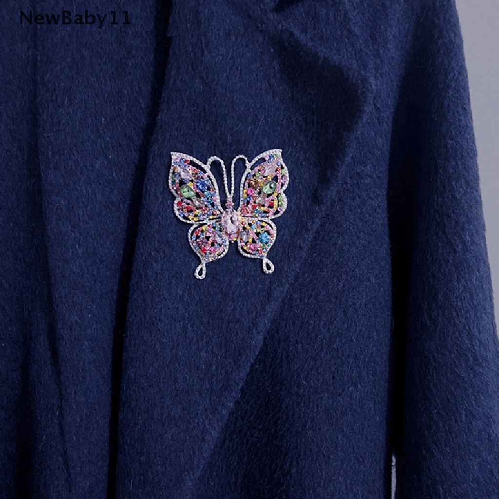 Ghim Cài Áo Hình Bướm Đính Đá Lấp Lánh Thời Trang Cho Nữ