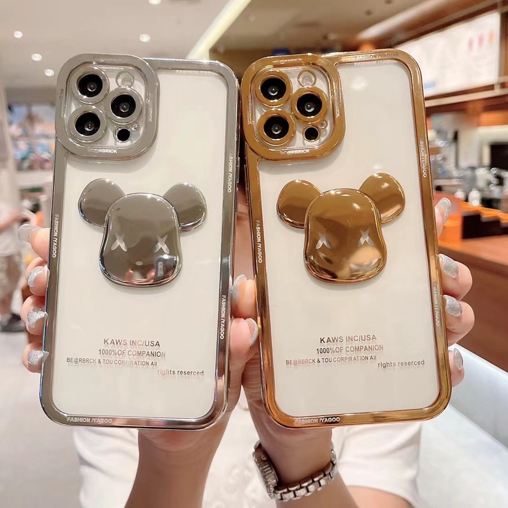 Ốp lưng iphone hình Kaws mạ viền in hình cạnh vuông 7plus 8plus X Xsmax 11 11promax 12 12pro 12promax 13 13pro 13pro