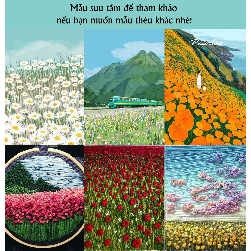 Bộ kit thêu tranh canvas mini 8x10cm decor phòng (có nhận theo yêu cầu) | BigBuy360 - bigbuy360.vn