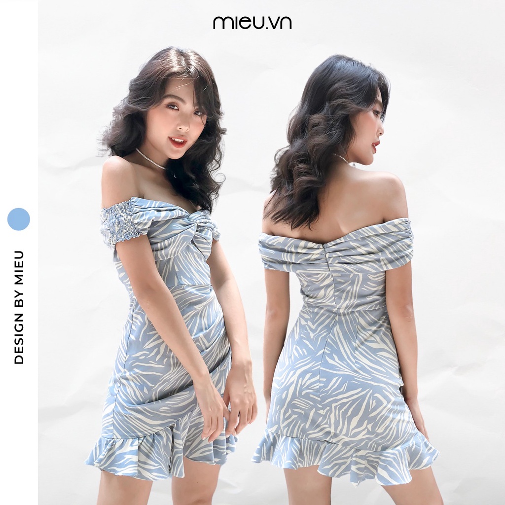 Đầm ôm xoắn ngực (Xanh) - FM06