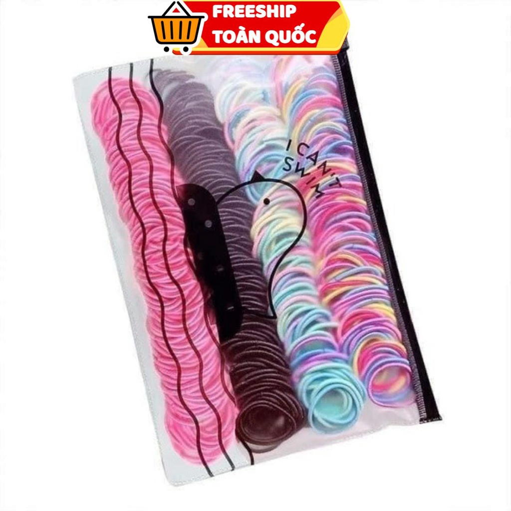 PVN19090 Set 500c Chun Buộc Tóc Tặng Kèm Túi Zip T2 .
