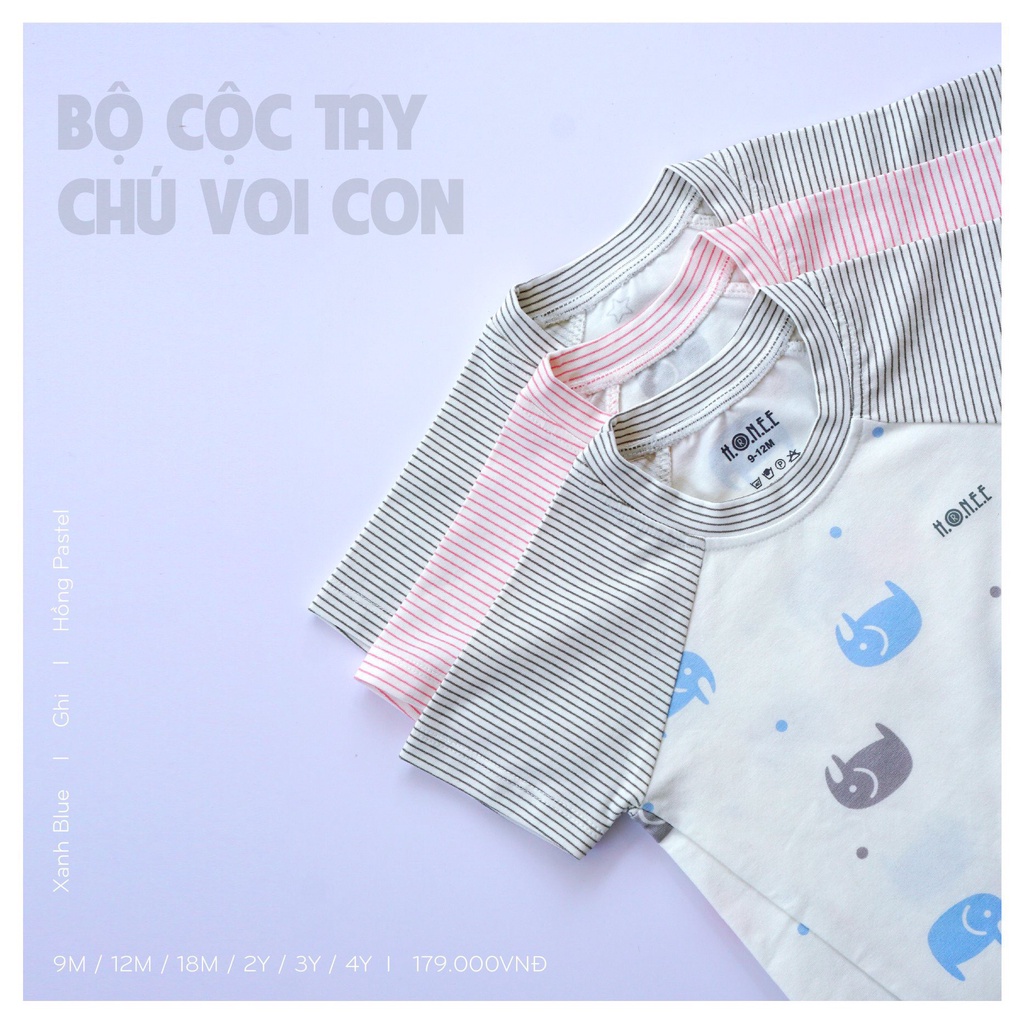 Hrnee - Bộ cộc tay cổ trụ và cài vai