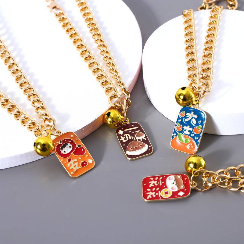 Vòng Cổ Kim Loại Gắn Chuông May Mắn Cho Thú Cưng