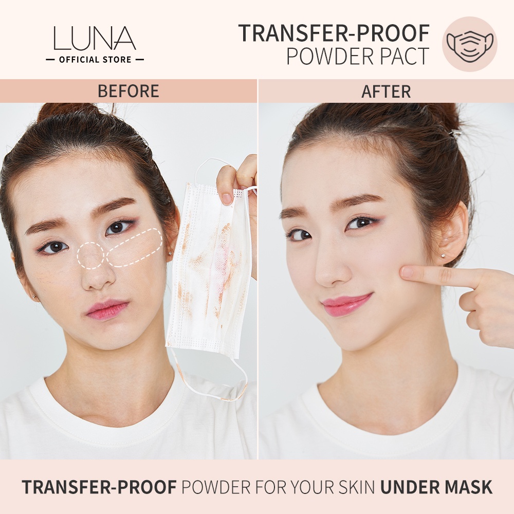 Phấn phủ LUNA 8g màu be trang điểm tự nhiên