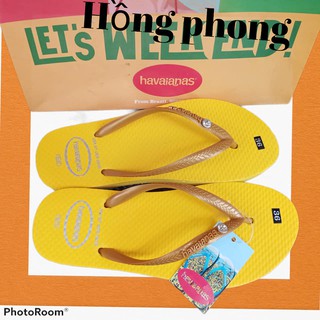 dép nữ havanas đính hạt màu vàng ưu đãi sốc 99k size 35 36 37 38 39