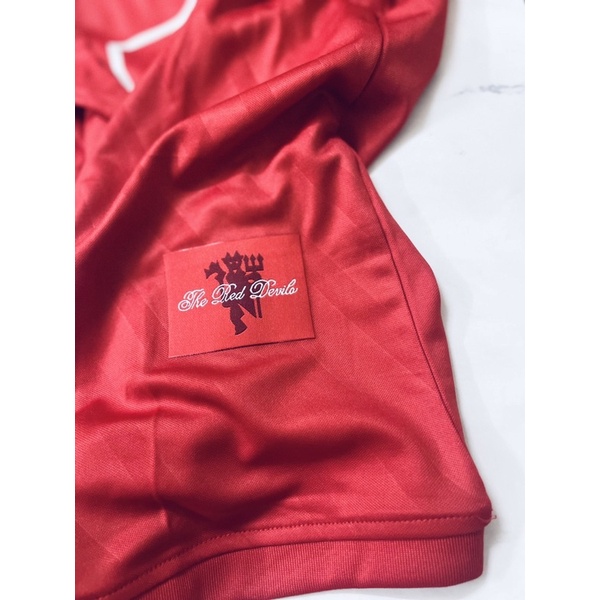 Set bộ quần áo thể thao bóng đá nam nữ dài tay clb mu manchester united aig đỏ 2008