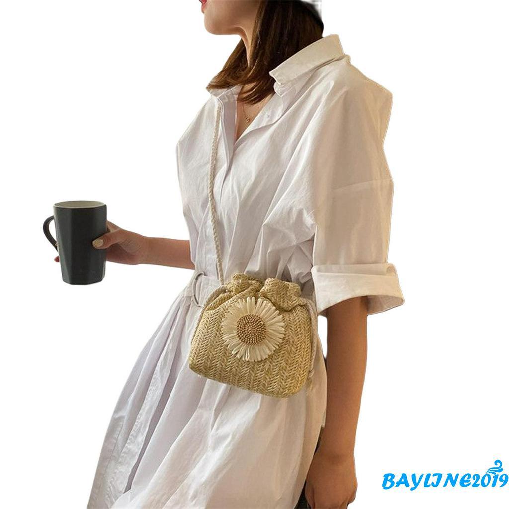 Túi Cói Xách Tay Phong Cách Cổ Điển Xinh Xắn Dành Cho Nữ