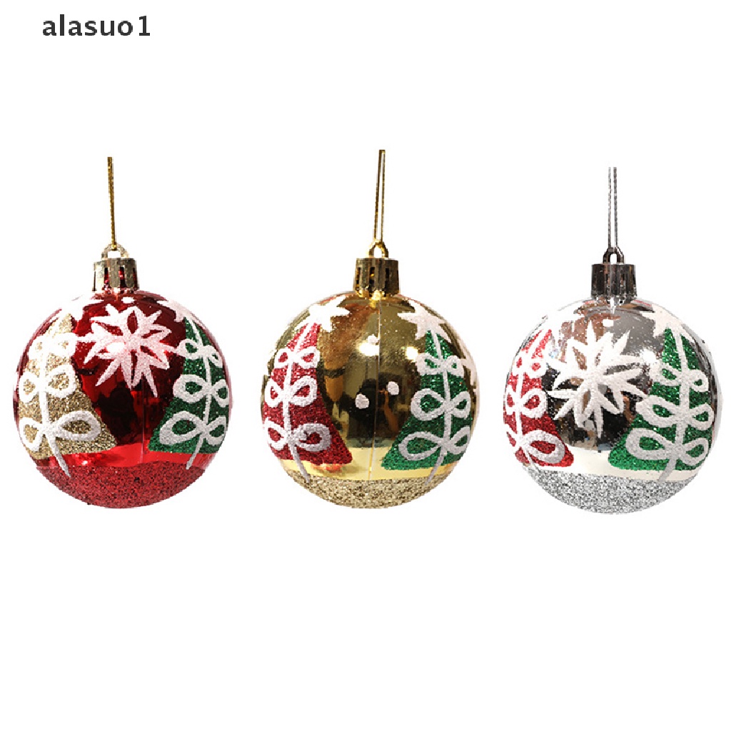 1 [alasuo1] Hộp 6 Trái Châu Trang Trí Cây Thông Noel Đầy Màu Sắc