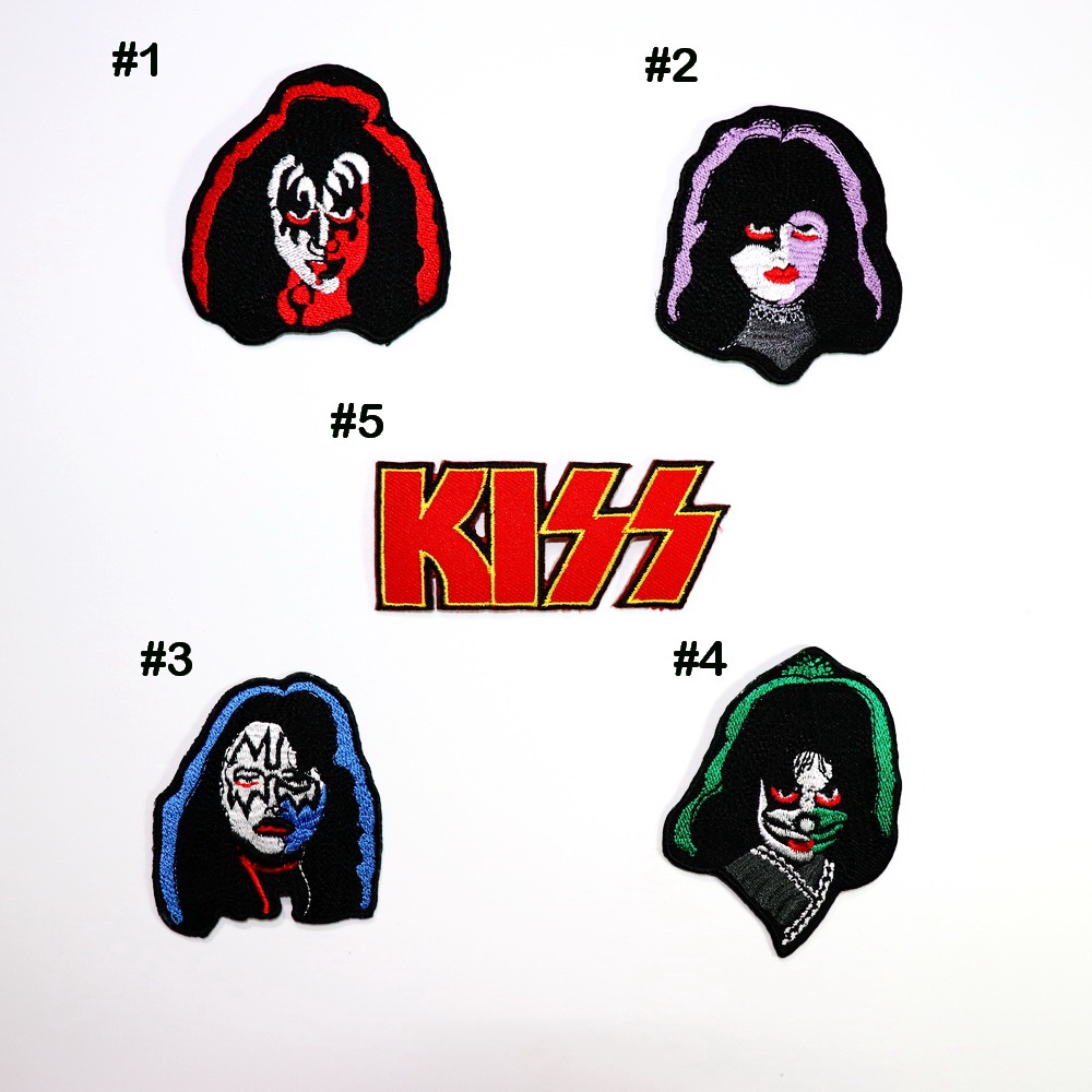 Iron-On Patch band rock kim loại nặng KISS WOP DIY Thêu Cánh tay