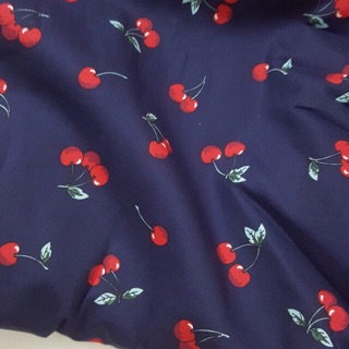 Vải thô cherry vintage 1m
