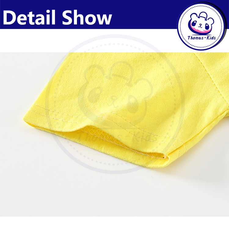 [THOMAS KIDS] Áo Thun Cotton Ngắn Tay In Họa Tiết Hoạt Hình Cho Bé Trai Gái 1-6 Tuổi