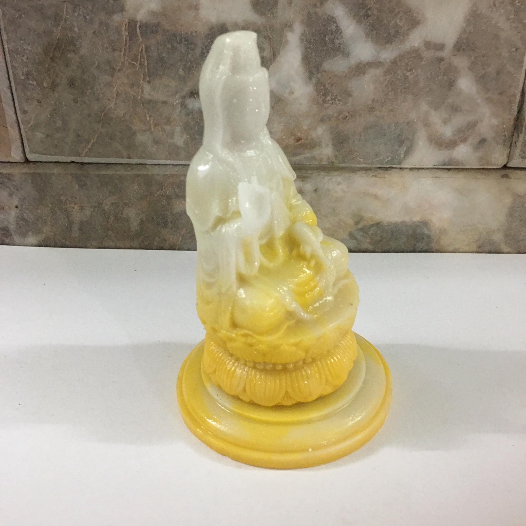 Phật Bà Quan Âm màu vàng cao 12 cm