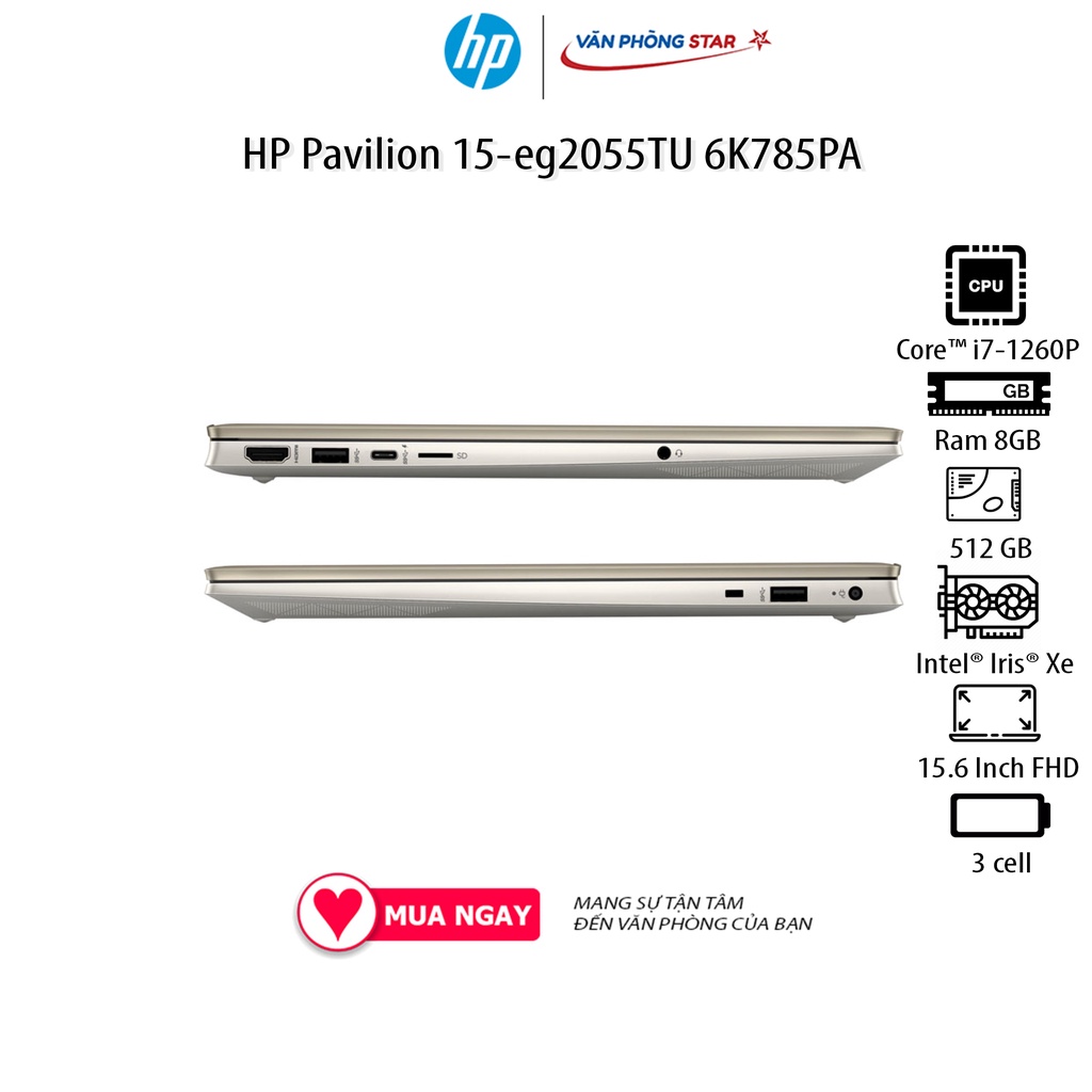 Laptop HP Pavilion 15-eg2055TU (6K785PA) (i7-1260P/8GB RAM/512GB SSD/15.6 FHD/Win11)