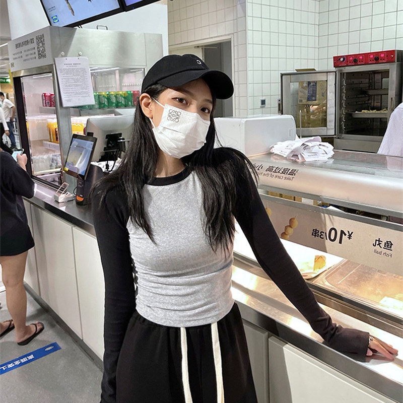 NRVP Áo thun nữ dài tay dáng rộng thời trang Hàn Quốc