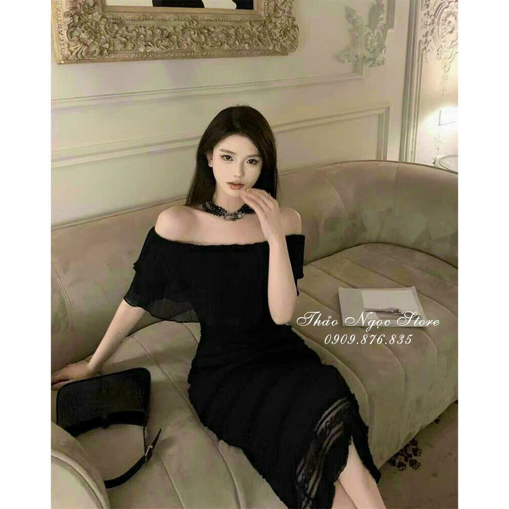 Đầm ren body bẹt vai phối bèo tầng, đầm trễ vai bèo!  THẢO NGỌC STORE