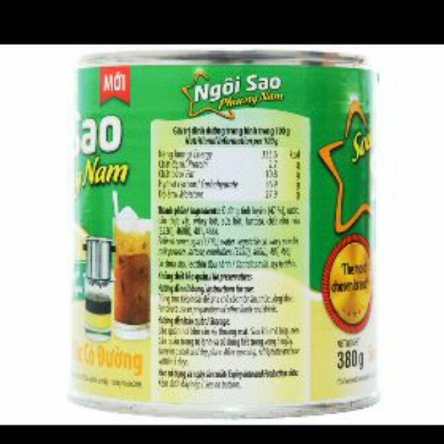 Sữa Đặc Ngôi Sao Phương Nam Xanh Lá 380g.