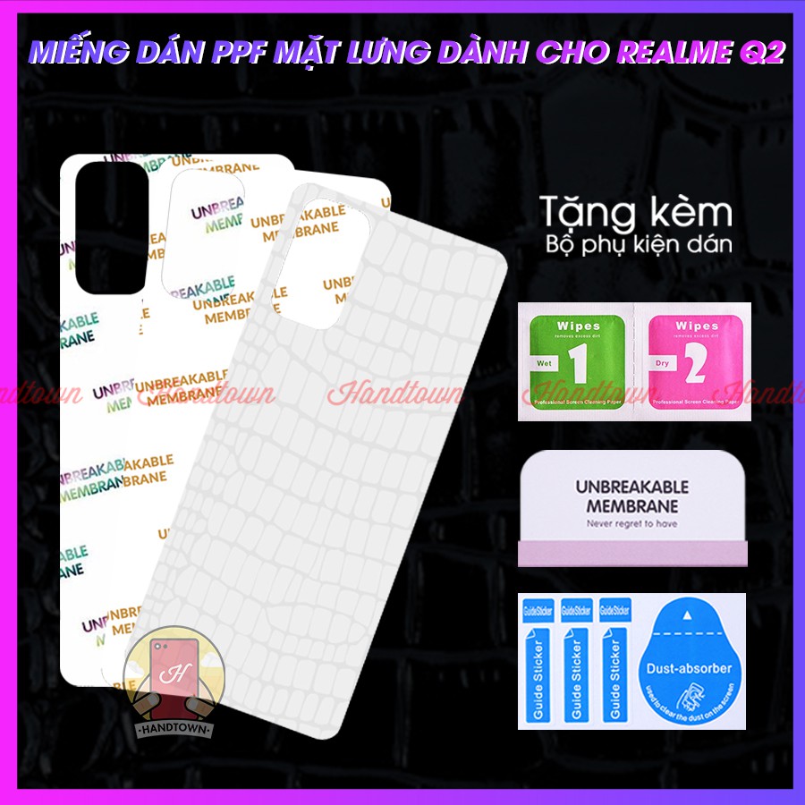 Dán PPF Mặt Lưng Realme Q2 Kính Cường Lực Dẻo Vân Cá Sấu / Hiệu Ứng Cầu Vồng / Trong Suốt Chống Va Đập Bảo Vệ Máy