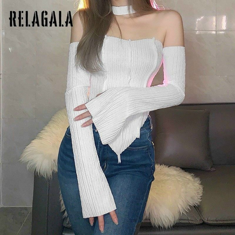 Áo thun gân len tay dài đắp chéo Chocker ❤️❤️❤️N98777