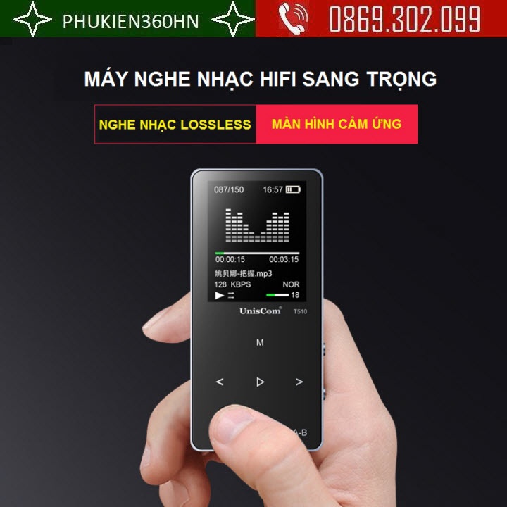 Máy Nghe Nhạc Mp3 Uniscom T510 Bộ Nhớ Trong 8GB AZONE