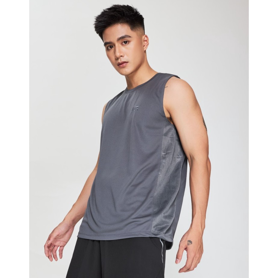 Áo Ba Lỗ Nam Whistl3 Logo Mesh Tanktop màu đen, xám