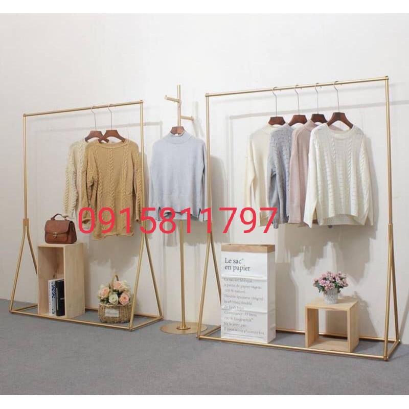KỆ ĐƠN CHỮ Y NHŨ ÁNH VÀNG - HÀNG LOẠI 1, sào kệ dùng cho các Shop thời trang