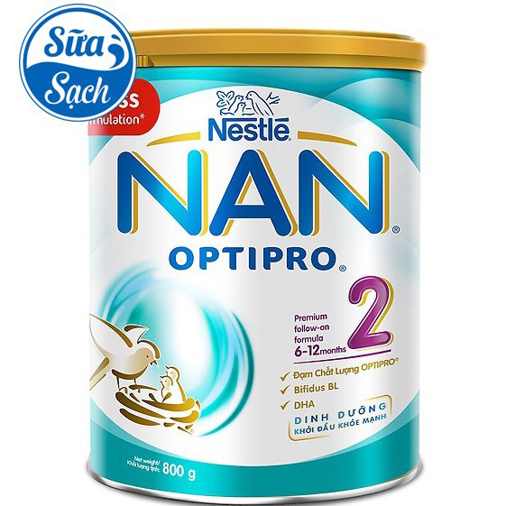 [GIÁ TỐT] Sữa Bột Nestle NAN Optipro 2 (800g) mẫu mới date mới