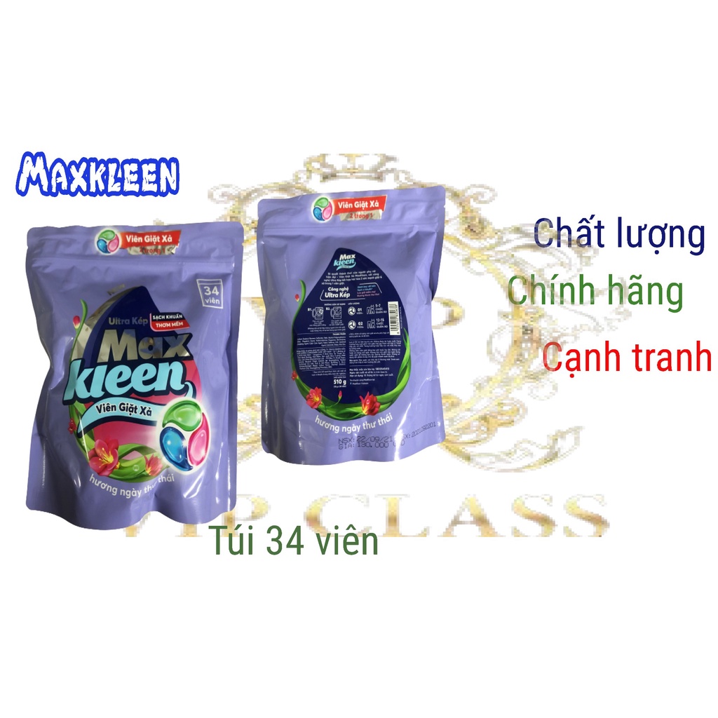 MAXKLEEN_Viên Giặt Xả MaxKleen 2 Trong 1 (34 Viên/Túi)