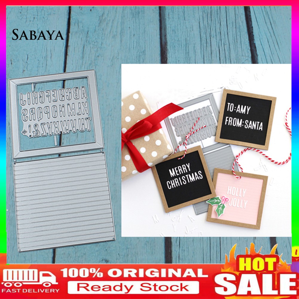 Set khuôn cắt giấy làm từ kim loại hình bảng chữ cái trang trí scrapbook chất liệu thép carbon