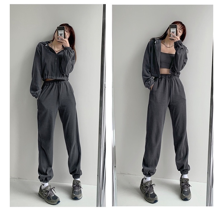 Set nỉ crotop trơn màu