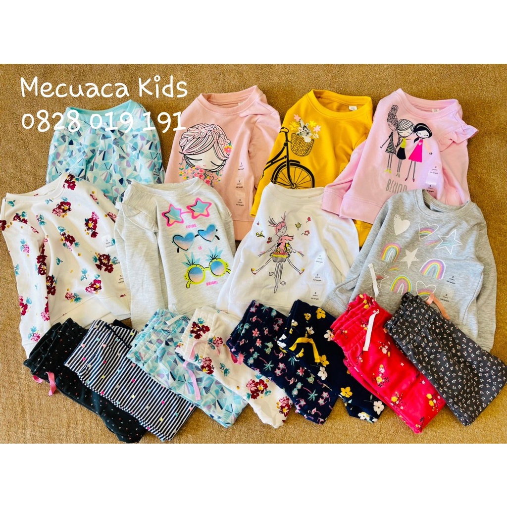 [18m-5y][CHỌN MẪU] Bộ nỉ da cá dài tay thu đông cho bé gái xuất dư Baby Gap