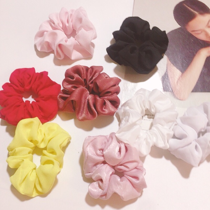 Cột tóc vải scrunchies voan nhiều màu ( giá cực rẻ )