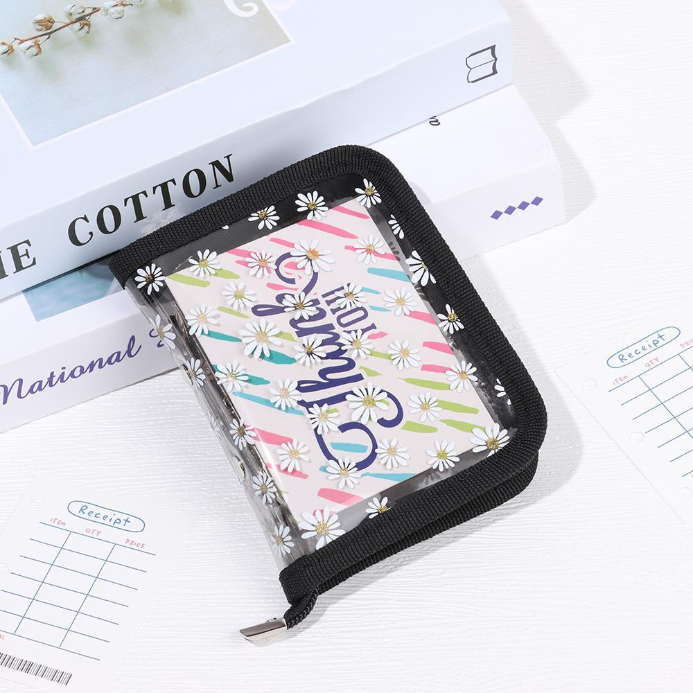 PISTA Vỏ Bọc Sổ Tay 3 Lỗ Họa Tiết Hoa Cúc Sáng Tạo