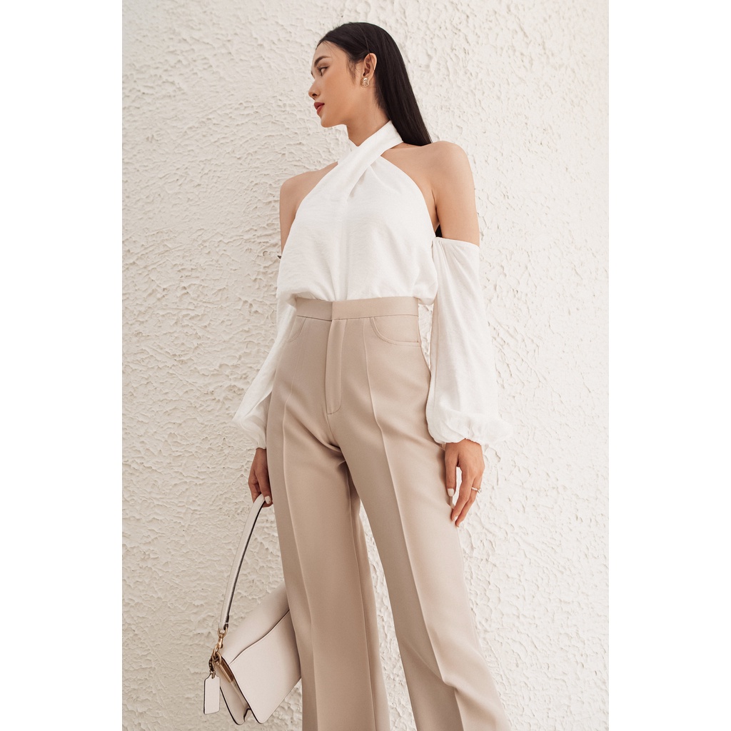 Quần ống rộng lưng cao xẻ tà EDINI - Q181