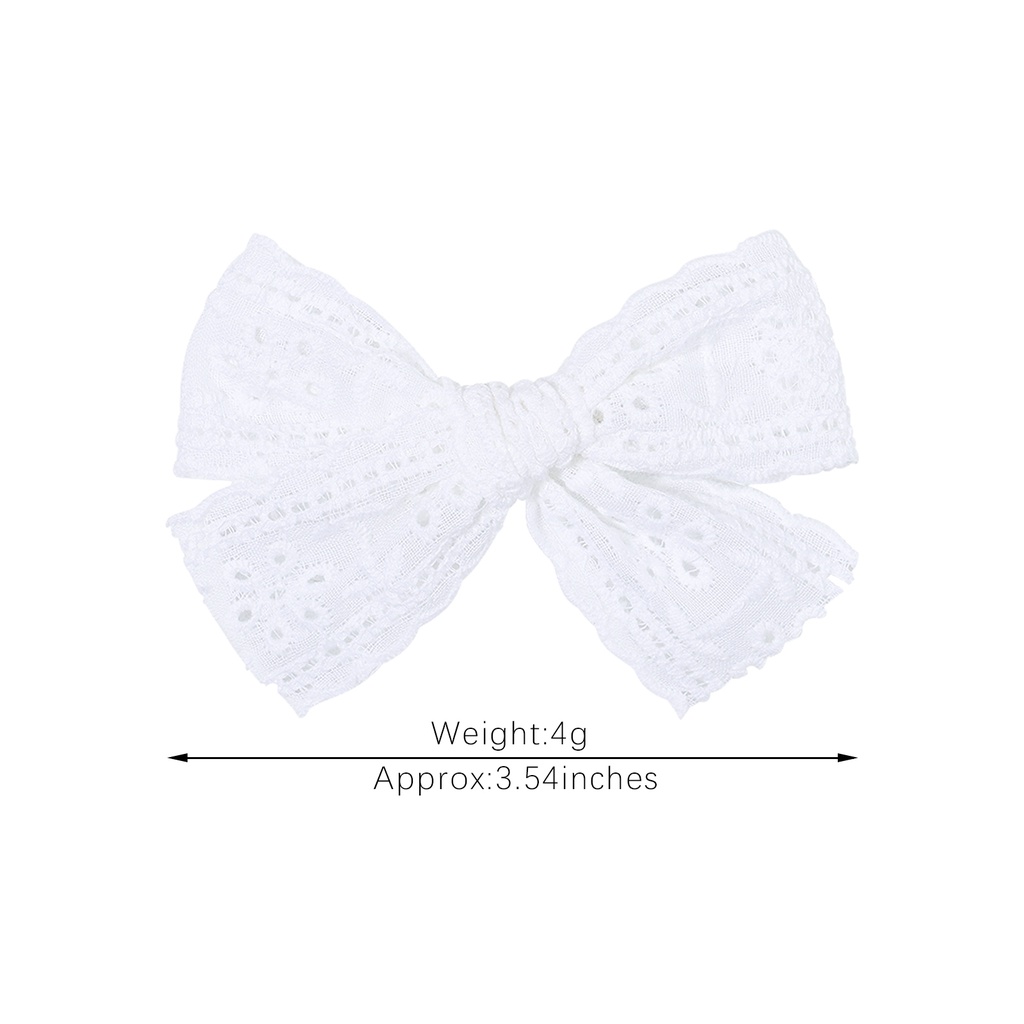 Kẹp tóc hình nơ KIDSBOWS phối ren handmade màu trắng xinh xắn cho bé gái