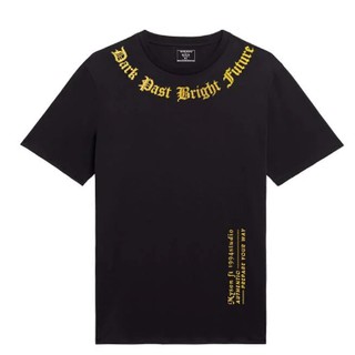 Áo Thun Dark Past Bright Future Decal Nhũ Vàng Hàn Quốc [FREESHIP] Áo unisex, áo thun nam nữ đen trắng from rộnG