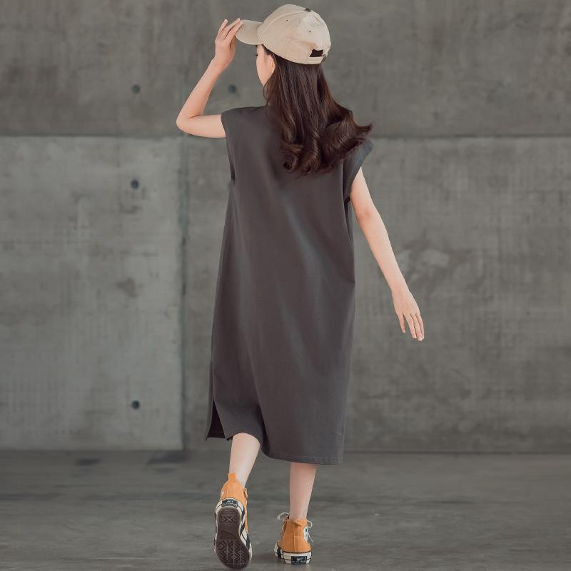 Đầm Thun Ngắn Tay Dáng Rộng Phong Cách Hàn Quốc Thời Trang Mùa Hè Cho Mẹ Và Bé Gái